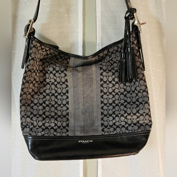 Coach Legacy Signature Stripe Duffle Shoulder Bag - Picture 1 of 12